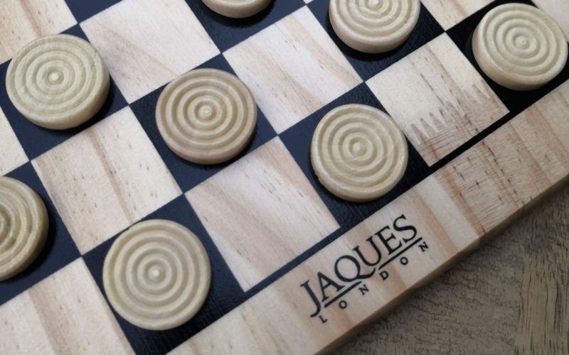 Wooden draughts board